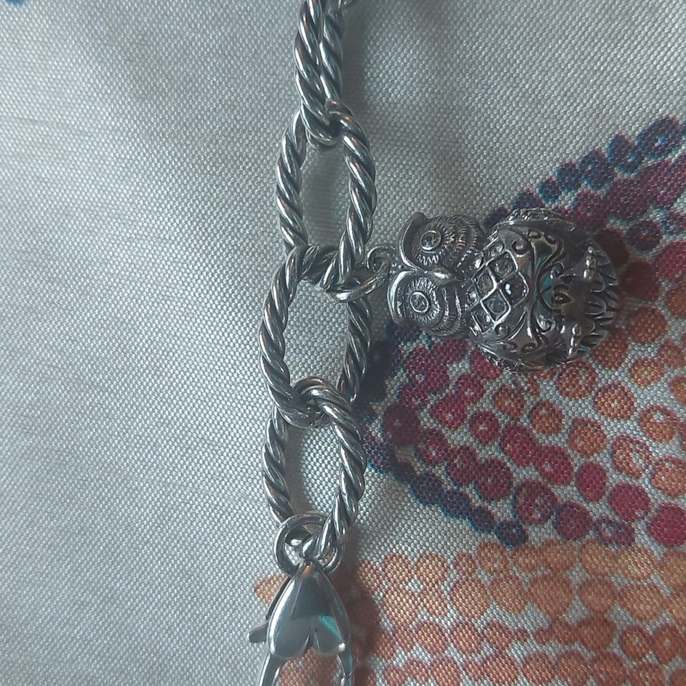 Brighton wrapped rope bracelet with owl charm